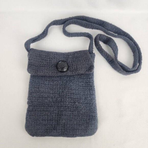 Grey Knit Top Flap Crossbody Purse - Picture 1 of 7